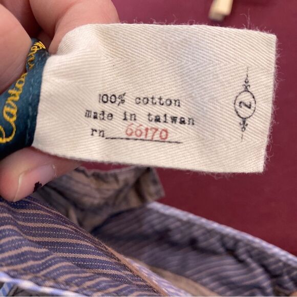 ANTHROPOLOGIE Cartonnier Striped Trousers Blue Trim Size 2 - Picture 5 of 6